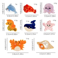 8/6/4Pcs Acetate Ocean Animal Hair Clips Summer Beach Non-Slip Hair Claws Crab Starfish Whale Hair Accessories for Women Girl - Image 6