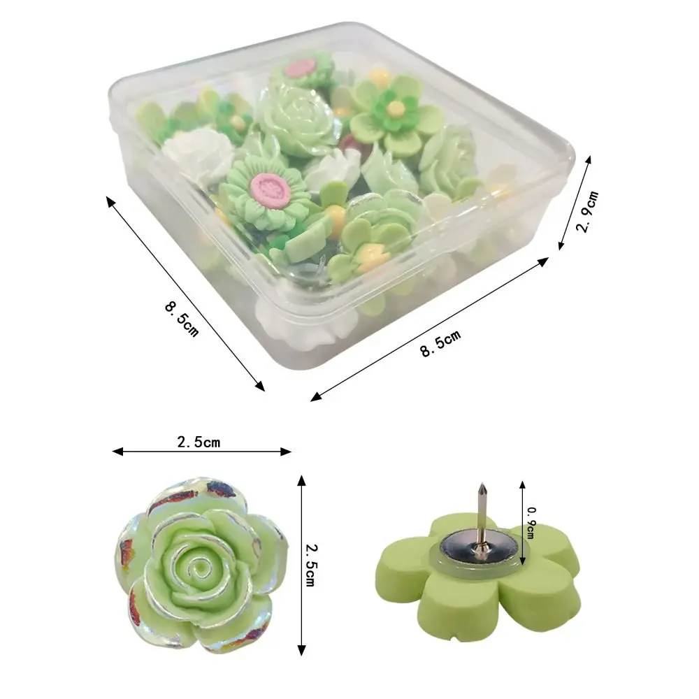 30Pcs Portable DIY Butterfly Push Pins 3D Colorful Flower Pushpins Cute Multifunctional Decorative Studs Wall Markers