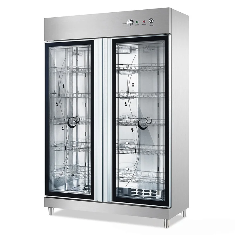 Stainless Steel Disinfection Cabinet Tableware Sterilizer with Adjustable Temperature Control for Restaurant
