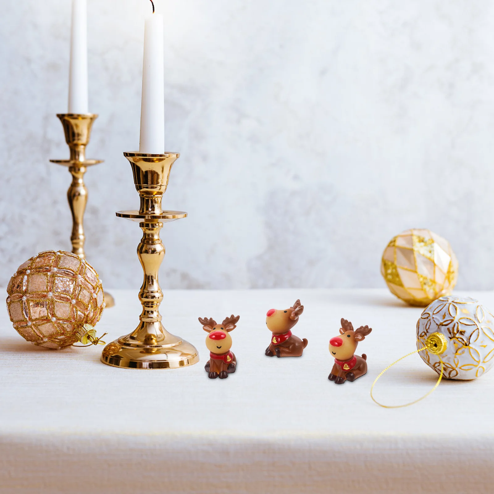 

5Pcs Resin Elk Ornaments Christmas Decoration Deer Design Festival Feeling Home Decor Supplies Resin Elk Ornaments