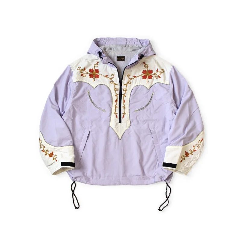 High Street Kapital  Floral Embroidery Anorak Jacket Vintage Western Spliced Zip Windbreaker Men Women Casual Jackets