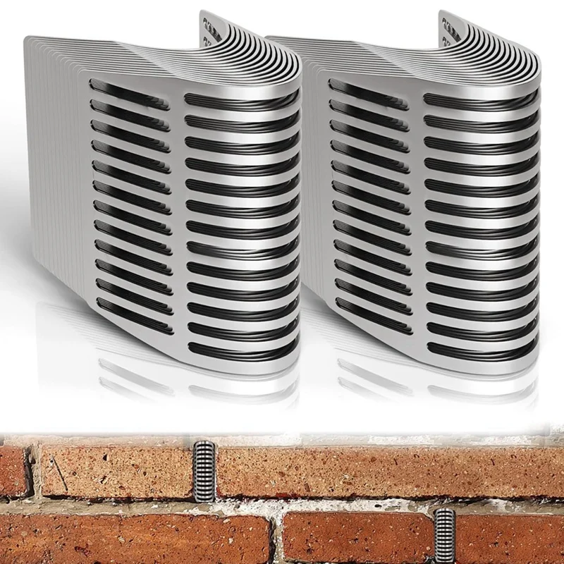 30Pcs Weep Hole Covers for Brick Walls,Stainless Steel Weep Hole Covers Mesh Screens, Brick Hole Filler Cover Wall Holes image 3