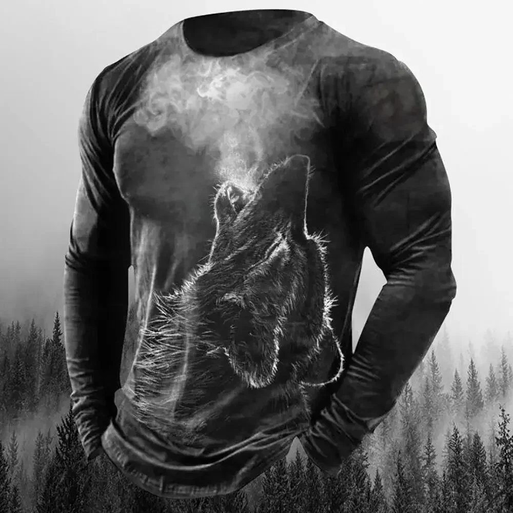 Printed Hip Hop Long Sleeve Man Pullovers Korean Autumn Sweatshirts Original High Brand Sale Elasticity Spring T Shirt for Men