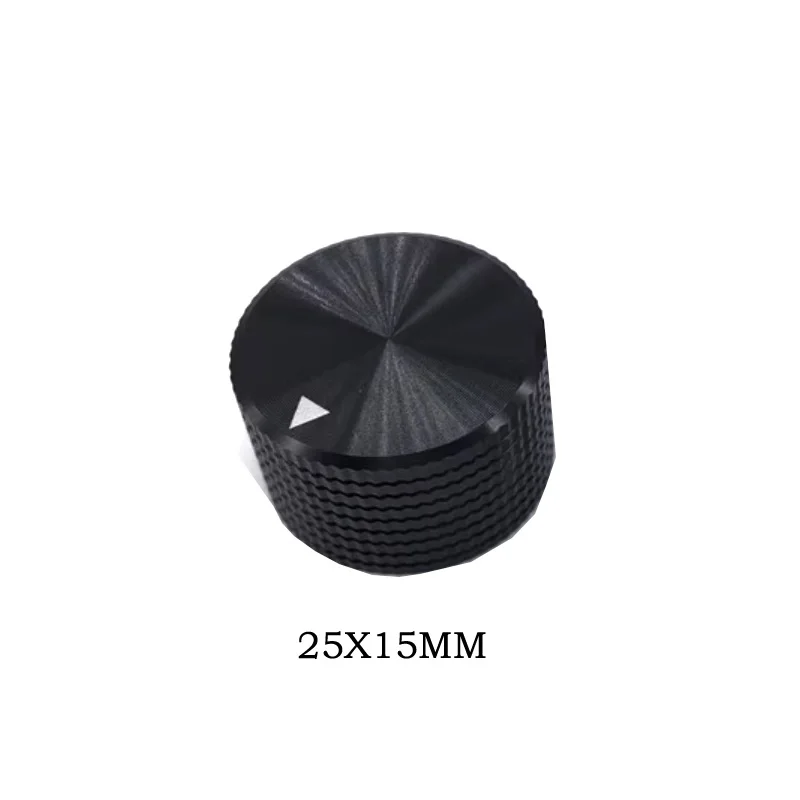 1pcs Black Silver 25x15mm Audio Multimedia Speakers Solid Aluminum Knobs Potentiometer Volume Adjustment Knobs hote 6mm