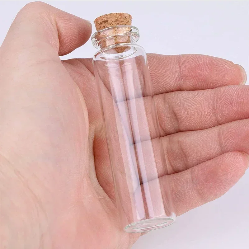 コルク付きの空のミニガラスボトル,100個,5,8,10,12,15,20 ml