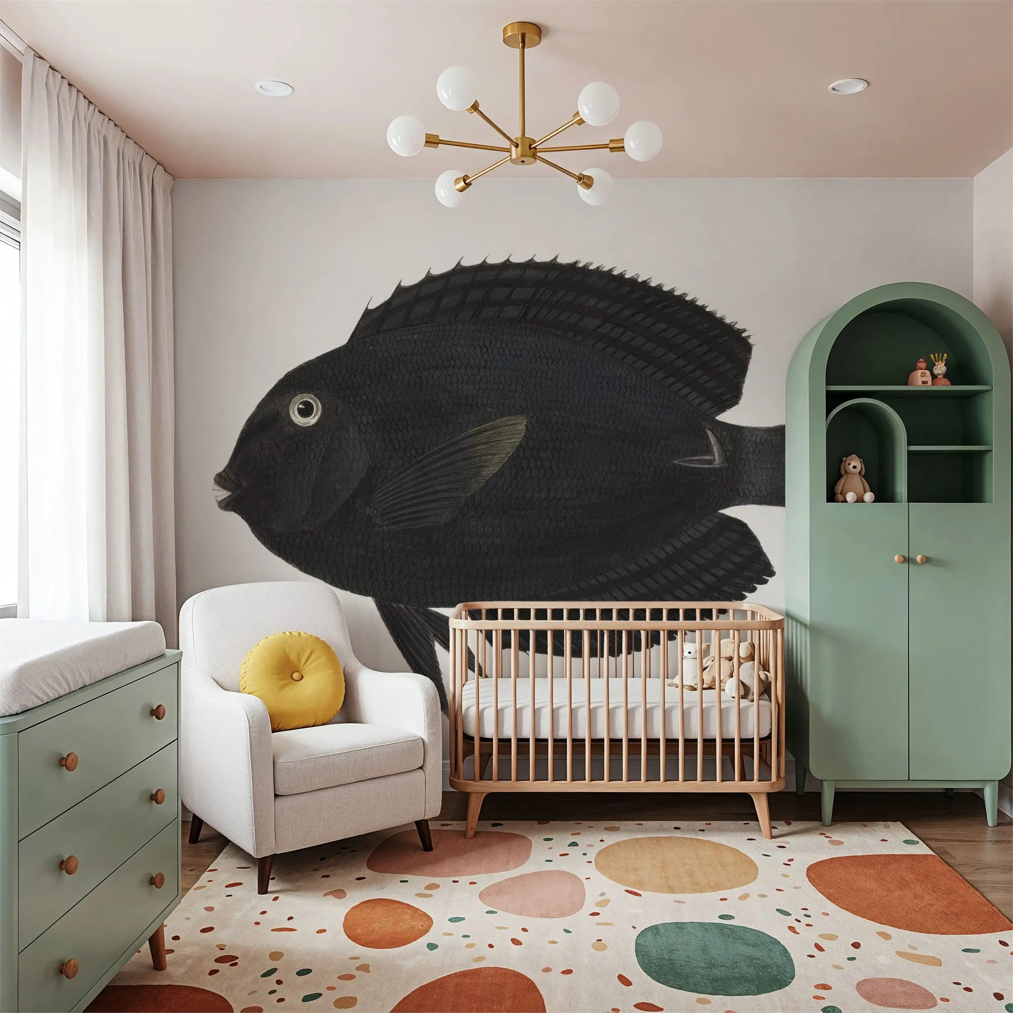 Custom Black Surgeonfish Large Peel and Stick Mural Wall Decor