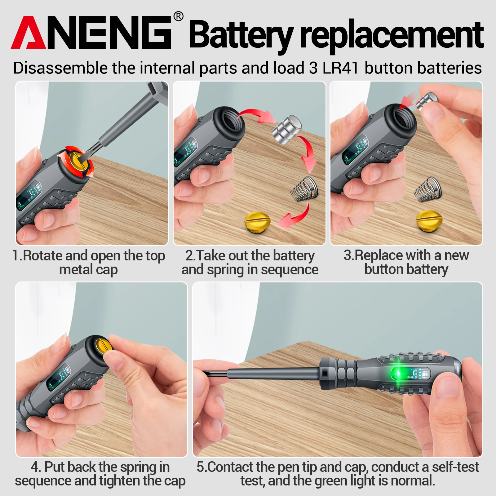 ANENGB05 2Pcs Word/Cross Screwdriver Electric Tester Pen Multi-functional Household Screwdriver with Indicator Electrician Tools