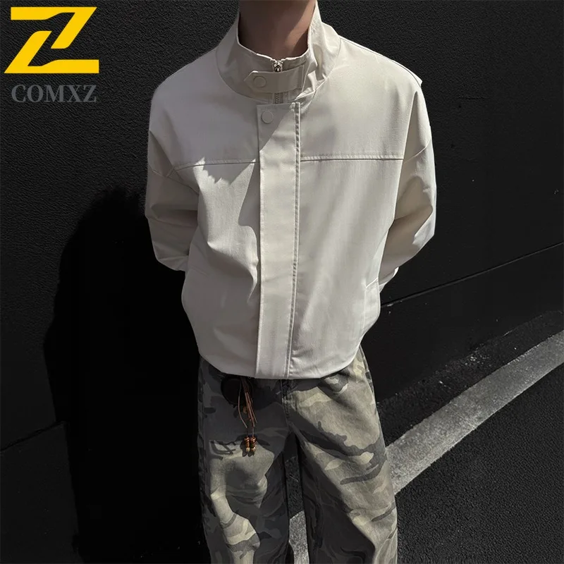 

COMXZ Autumn Mid Age Windbreaker Men Trendy Youth Jacket Loose Fit Spring Autumn tactics Style lightweight outdoor sports Coat