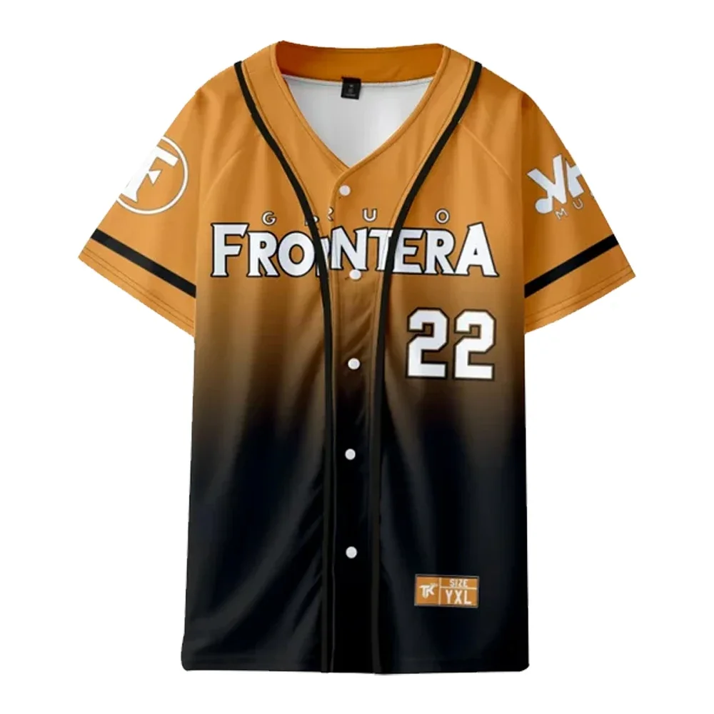 Grupo Frontera Un X100to Baseball T-shirt Women/Men Fashion Summer Short Sleeve Graphic Tees Streetwear Hip Hop Baseball Jersey