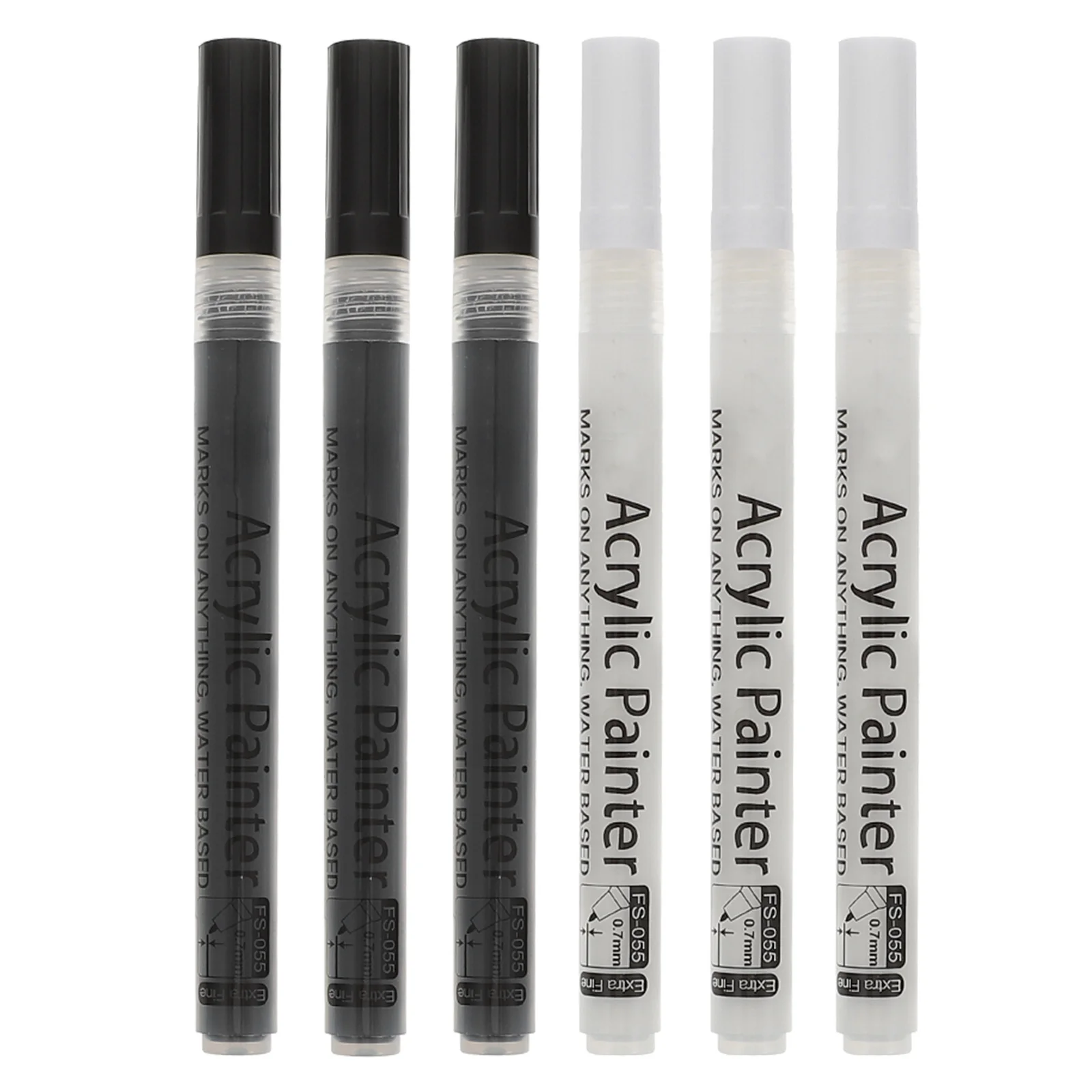 

6Pcs Acrylic Marker Pens High-Quality Fine Tip Long-Lasting Vibrant Colors for Artists Students Craft Projects