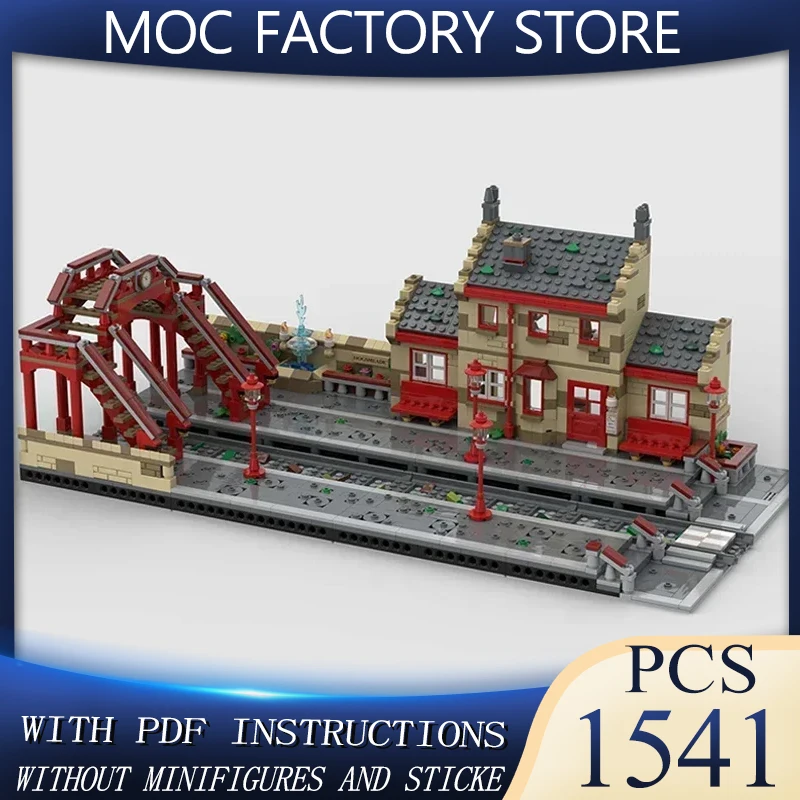 

Модель уличной сцены из фильма, Moc, строительные кирпичи, станция Хогмашидера, технология, модульные блоки, подарки, рождественские игрушки, наборы «сделай сам», сборка