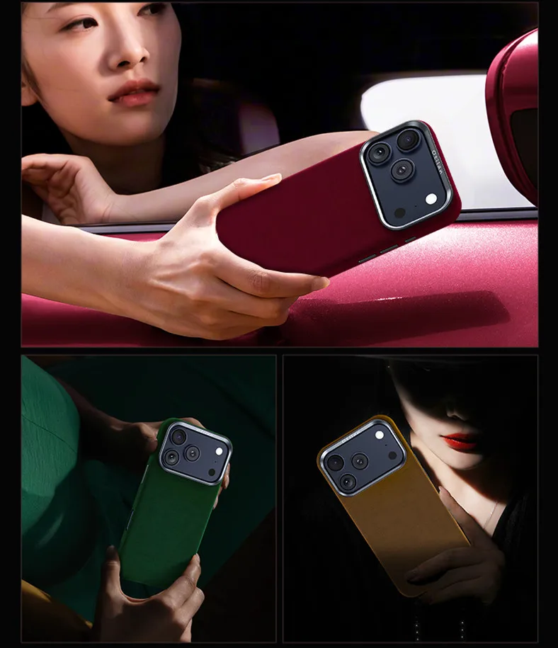 Italy Suede Leather Magnetic Attraction Case For iPhone 17 13 14 15 16 Pro Max Air Business Metal Camera Protection Cover