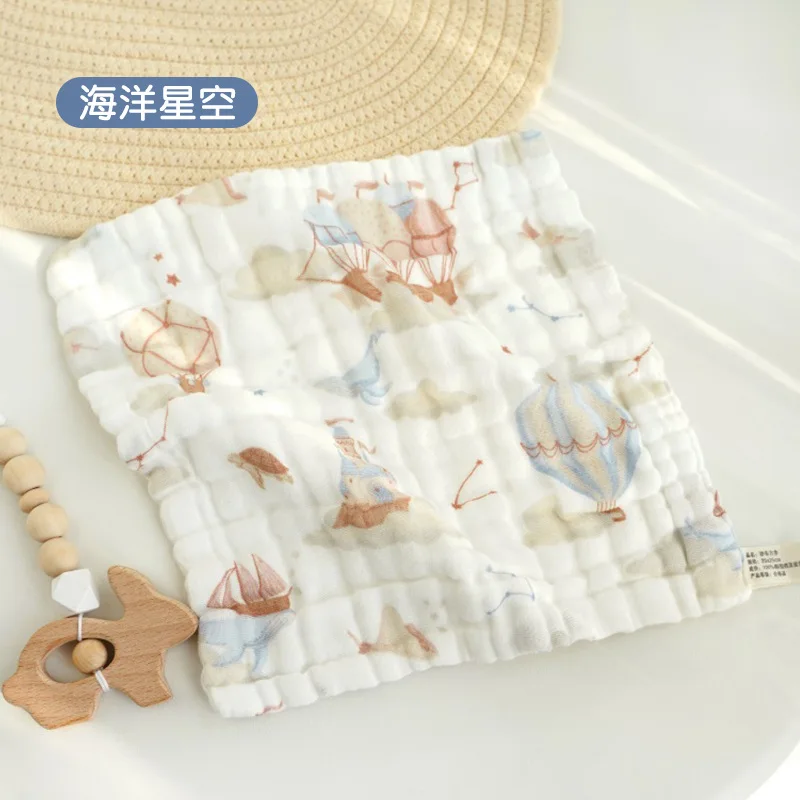 6 Layer Cotton Gauze Baby Face Towel Muslin Squares 5pcs Newborn Baby Towel Set Soft Wash Handkerchief Babies Accessories