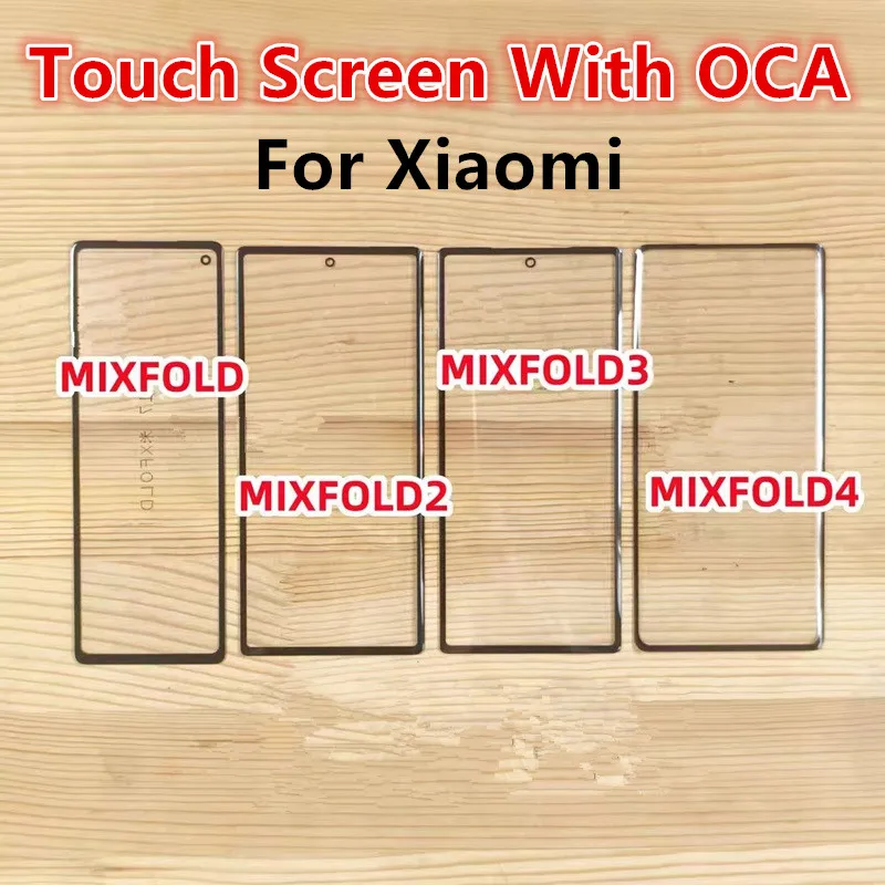 Fold4 Fold3 Fold2 Front Glass For Xiaomi Mix Fold 4 3 2 1 Mi Touch Screen LCD Display Out Panel Cover Repair Parts + OCA
