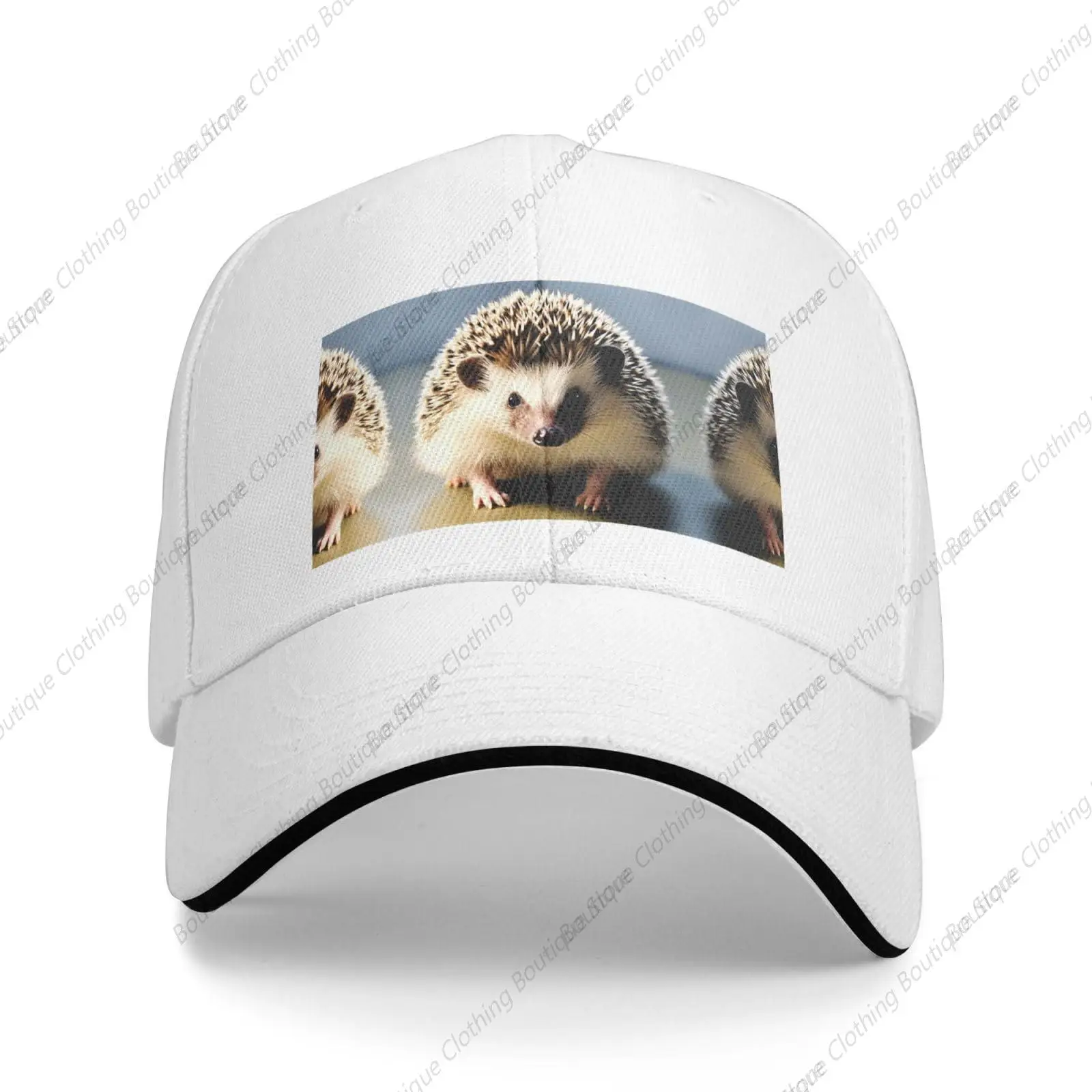 

Cute hedgehog Comfortable and breathable casual laminated baseball cap Suitable for daily use, going out, sports, travel White