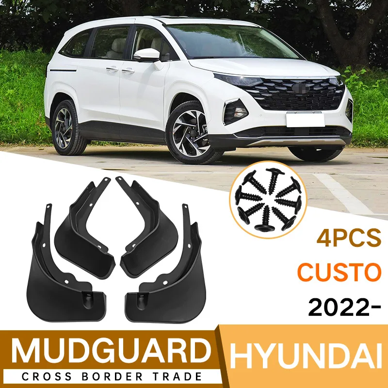 

For Hyundai Custo 2022 black car mudguard Reduce dust Resist tire dirt car accessories tools