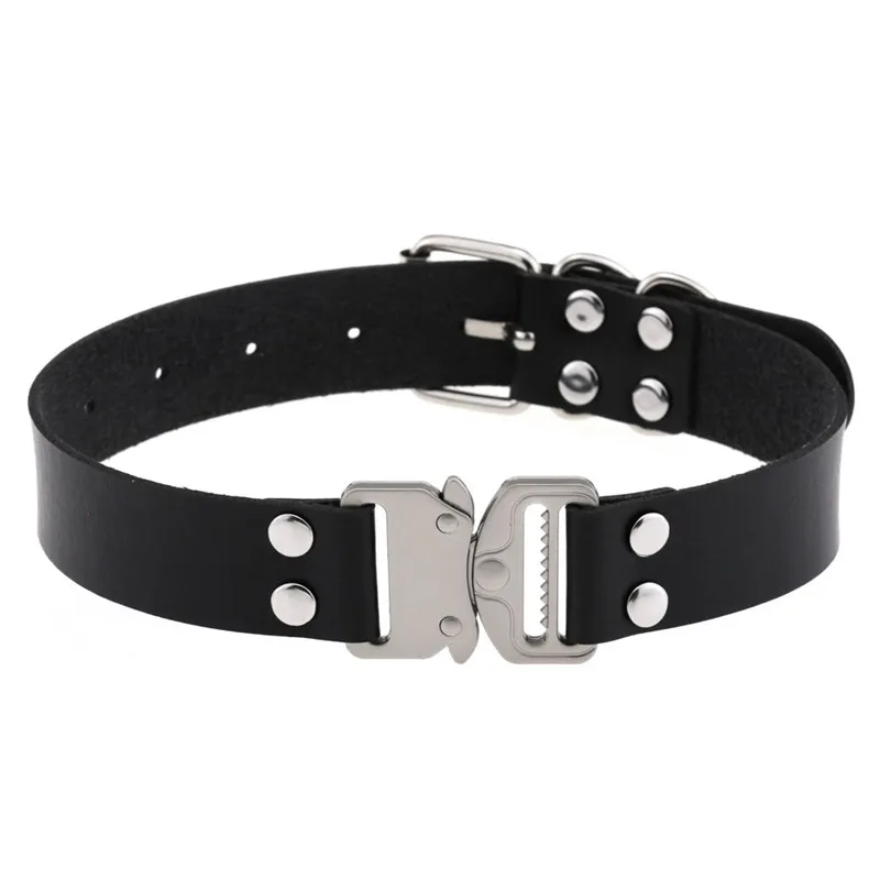 Harajuku Choker splice Buckle Necklace PU Leather Cosplay Anime Necklaces Collar Gothic Jewelry Gift
