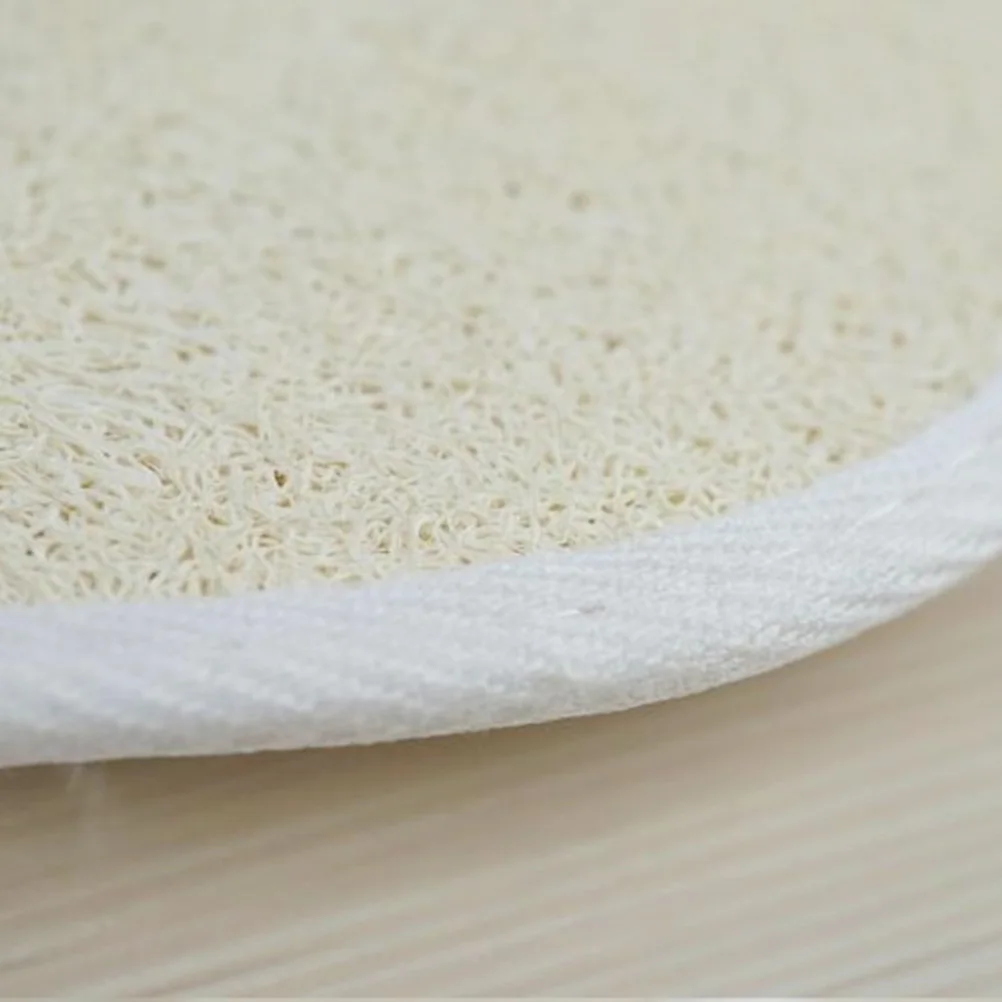 

3pcs Loofah Sponge Scrubber Exfoliating Bath Pads Durable Cloth Backing Elastic Strap Portable Travel Size
