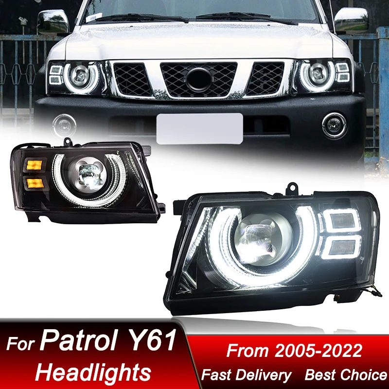

Car Headlights For Nissan Patrol Y61 2005-2022 full LED Headlamp Assembly Upgrade High Configure Projector Lens Accessories Kit