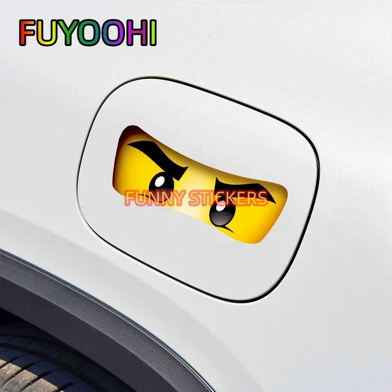 FUYOOHI Funny Decals Cute Cartoon Eyes Anime Girl Eyes Electric Car Motorcycle Computer Case Decoration Stickers