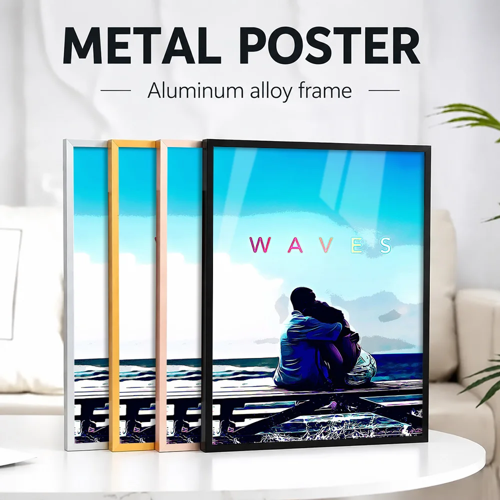 Waves 5E Movie Scene Framed Metal Poster Personalized Photo Dramatic Screen Style Wall Art For Lounge And Office Director Gift
