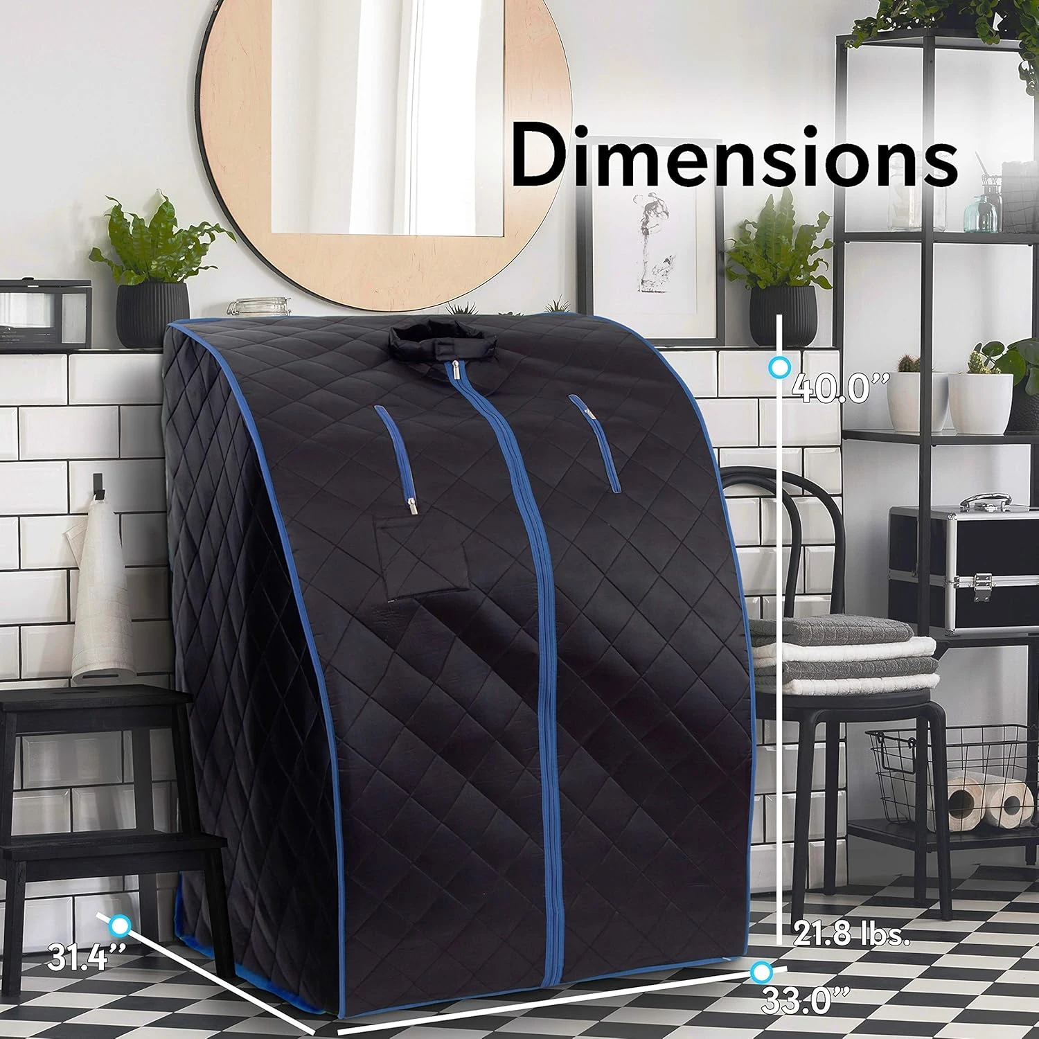 Portable Sauna for Home, Infrared Sauna Tent with Heated Foot Pad and Folding Chair Compact Personal Detox Sauna Remote Control