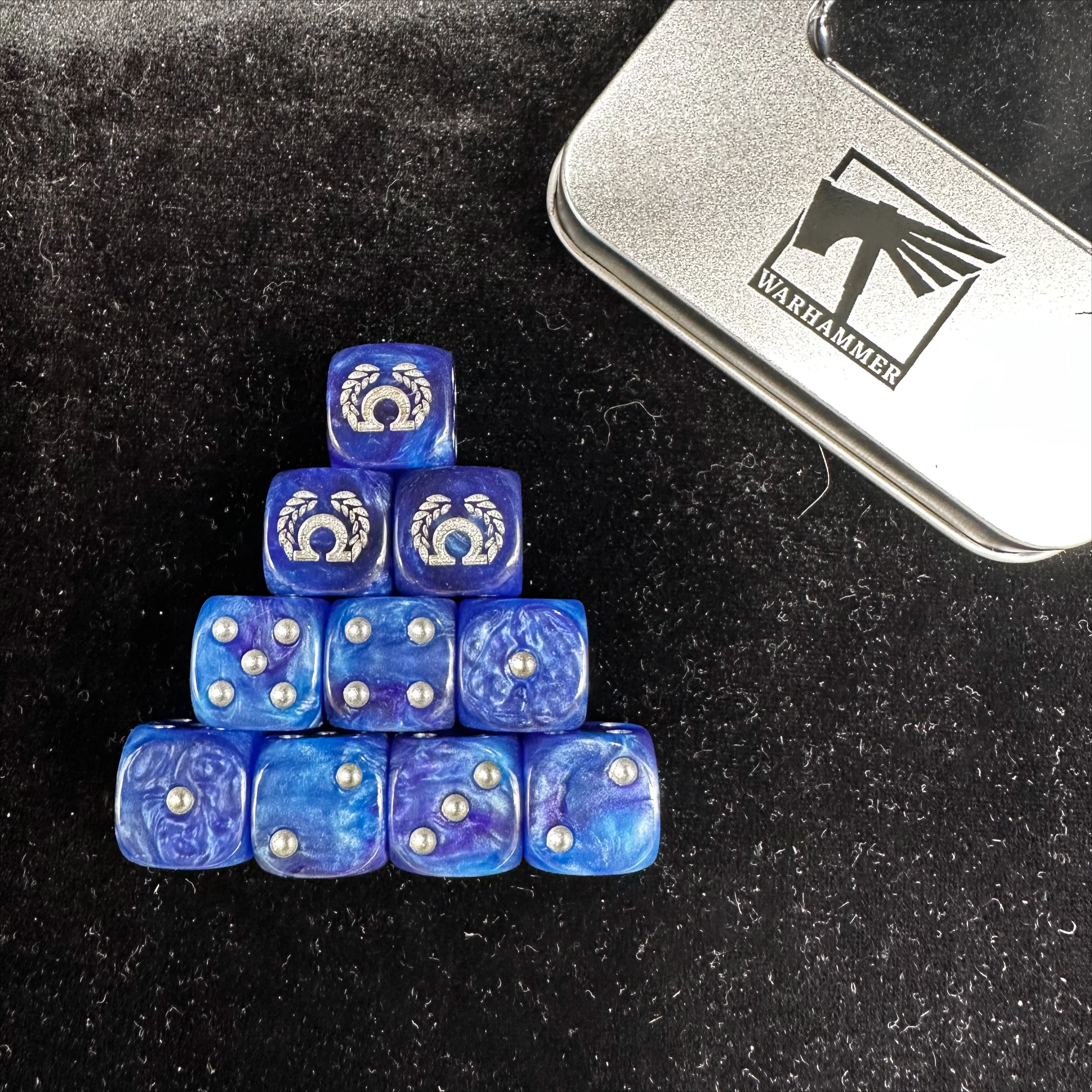 10/20Pcs Warhammer 40K Ultramarines Dice Set 16mm D6 Resin Dice