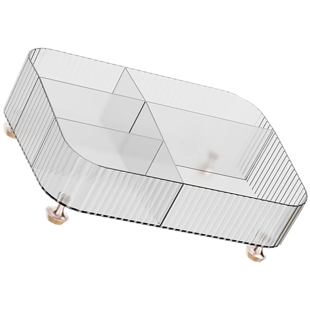 

Makeup Organizer Tray 5 Compartments Desktop Vanity Storage PET Material Cosmetics Organizer Bathroom Kitchen Office Supplies