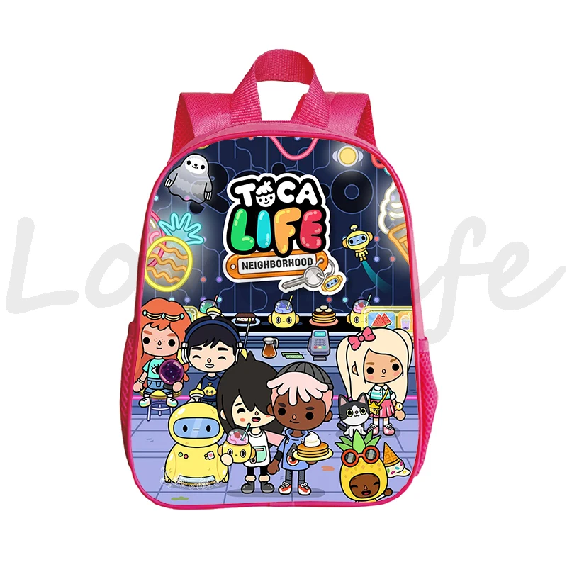 Toca Life World Print Plecaki Dzieci Kawaii Różowy Plecak Maluch Przedszkole Torba Dziewczynki Tornister Toca Boca Kids Mochila