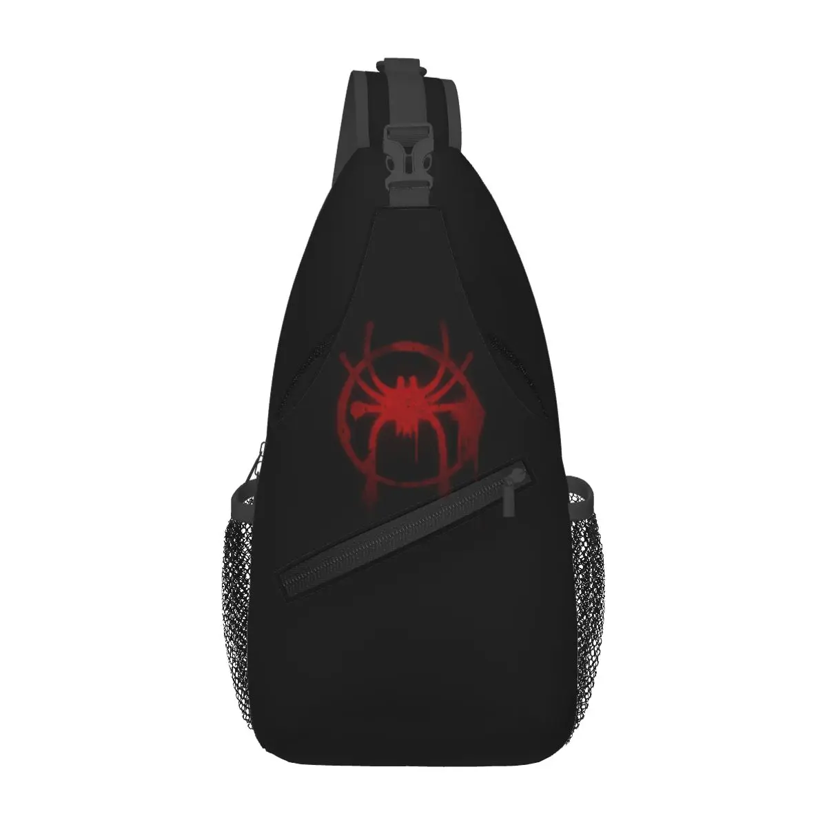 Miles Morales Spider Symbol Borsa da petto da uomo Sling Zaino a tracolla Borsa da petto Borsa da viaggio per escursionismo Zaino a tracolla