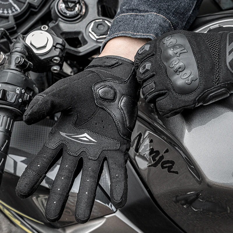 ROCKBROS Bicycle Glove Breathable Motorcycle Gloves Shockproof Bike Gloves Motorcycle Touch Screen Gloves Cycling Accessories