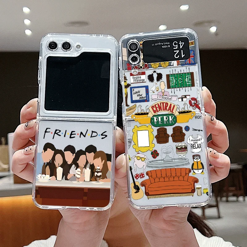 Funda de teléfono Central Perk Coffee Friends para Samsung Galaxy Z Flip6 ZFlip 5, funda plegable a prueba de golpes para Samsung ZFlip 4 3 7