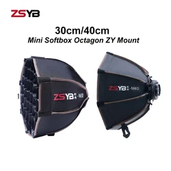 ZSYB 30cm/40cm Softbox Quick Load Deep Throw Cast Softbox with Grille and Soft Light Cloth,for ZHIYUN / ZSYB W80W LED Light