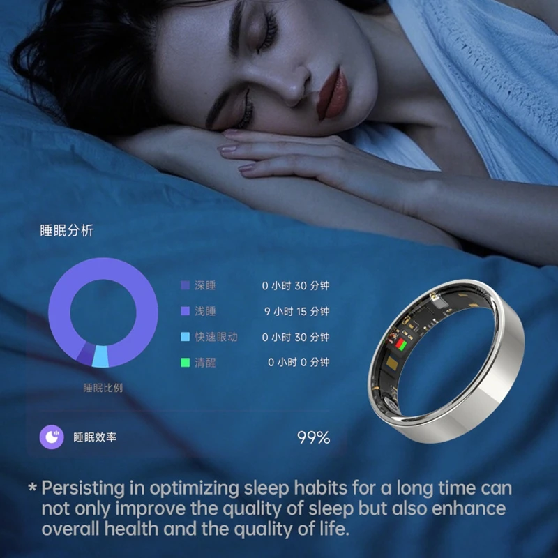 VIVO 2025 Смарт-кольцо Bluetooth-вызов Монитор сердечного ритма и артериального давления 5 АТМ Водонепроницаемое кольцо для здоровья Мужчины Женщины Для Xiaomi Подарок