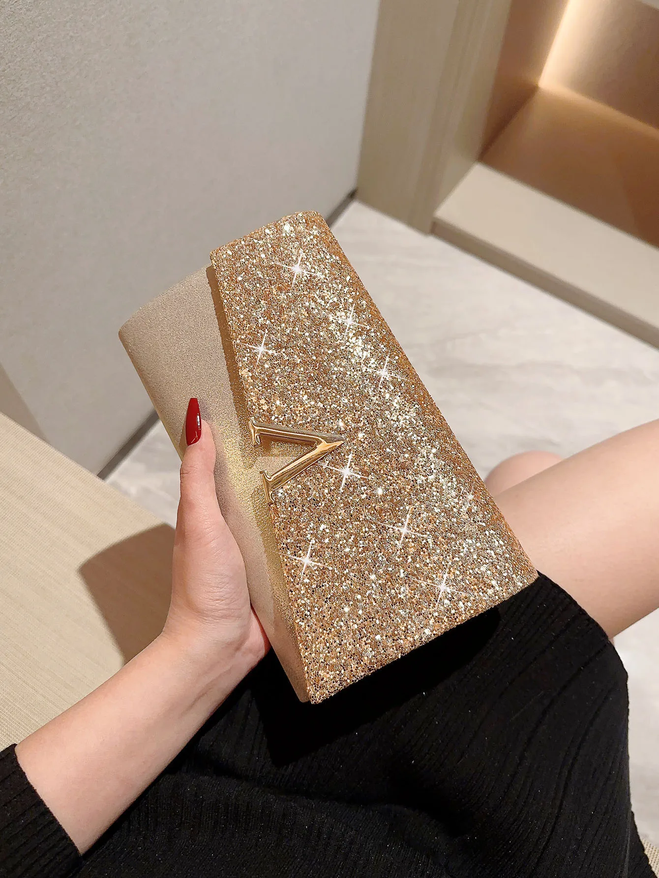 Shiny Rhinestone Evening Bag Clutch Romantic Wedding Bridesmaid Bag Evening Party Bag Prom Bag Dress Bag Shoulder Messenger Bag