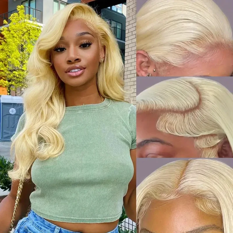 Perruque Lace Front Wig Body Wave brésilienne naturelle-HAIRSmen, cheveux humains, blond 613 HD, 13x6, 13x6, document 613, pour femmes