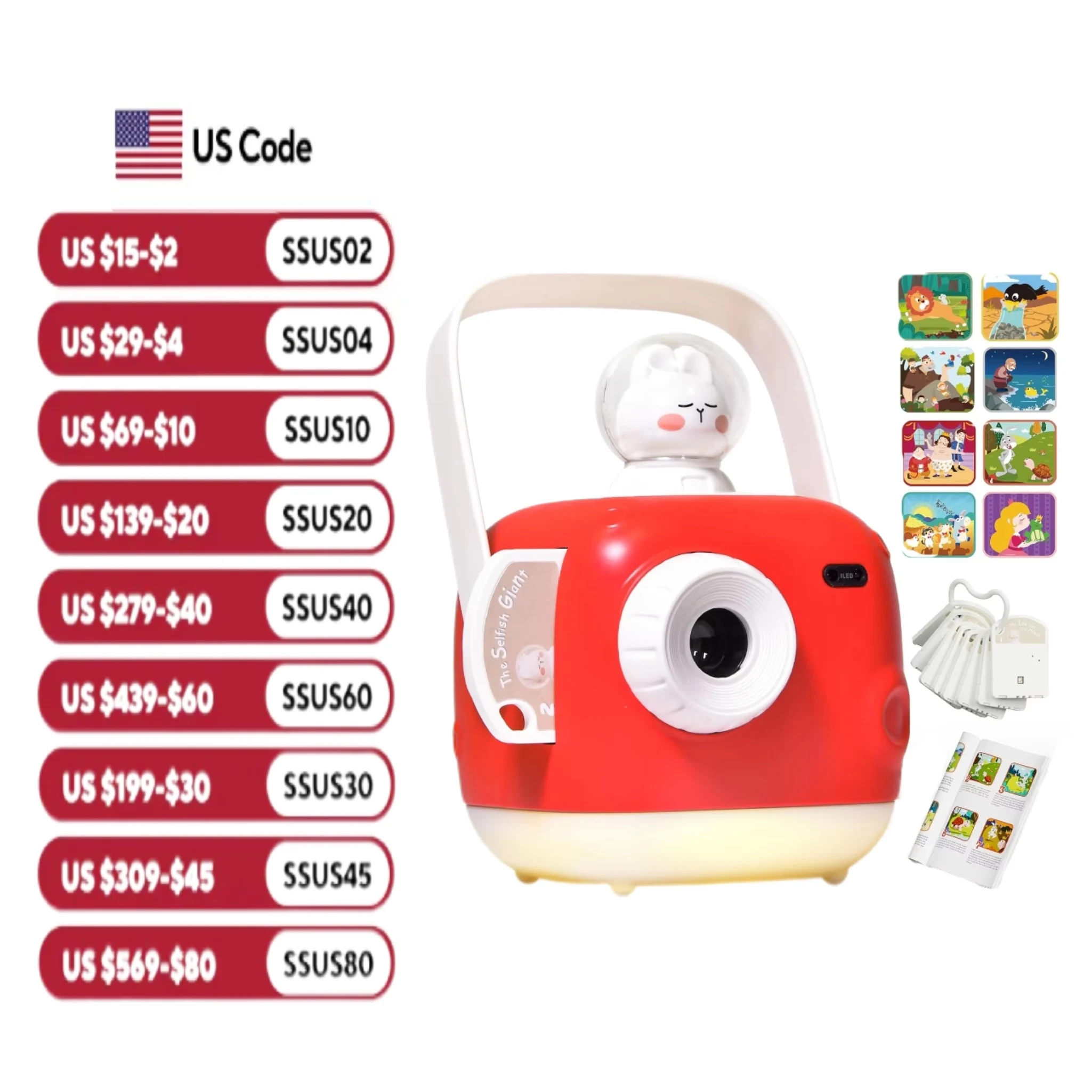 

Kids Story Projector for Toddlers, Book Projector with Educational Cards Toys for Boys Girls 1-6 Years Old