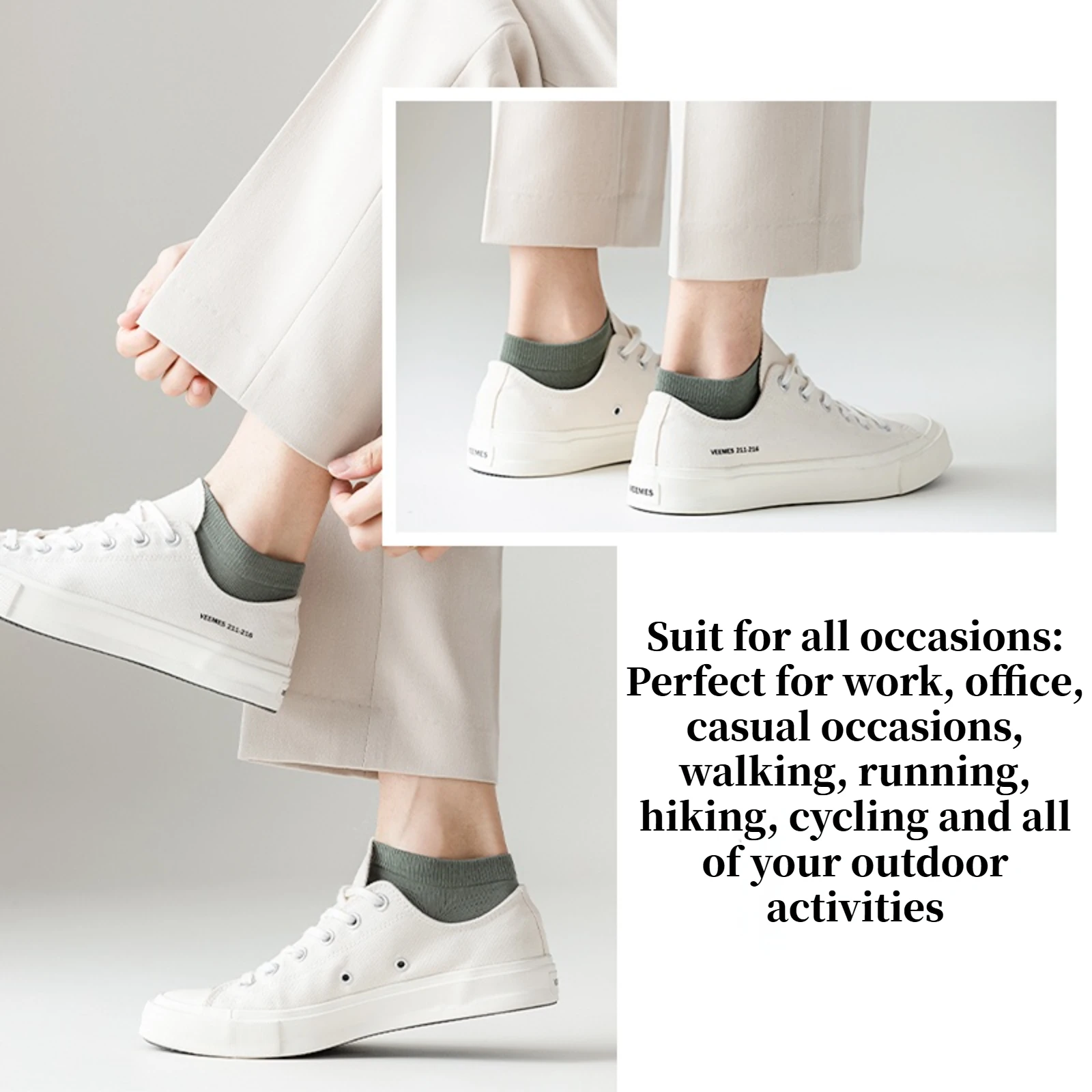 95% Combed Cotton Socks Men Business Dress Short Socks Soft Breathable Spring Summer Colorful Sock For Man 5Pairs Ankle Socks