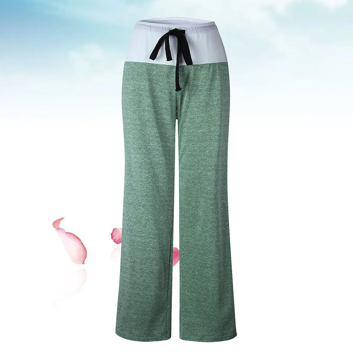 Womens Cotton Quick Dry Yoga Pants Size S Light Green Casual Sports Long Loose Harem Pilates Fitness Trousers Loose Pants