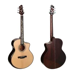 

2023 Best Sell High End Wholesale OEM Acoustic Guitar China Made 40 Inch Sitka Spruce Soliwood Top Rosewood Fingerboard Guitar