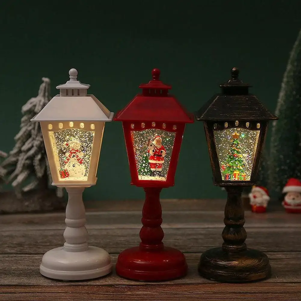 Mini adornos creativos, lámparas de mesa, adornos navideños para decoración del hogar, lámparas de viento, luz nocturna iluminada con música, muñeco de nieve de Papá Noel