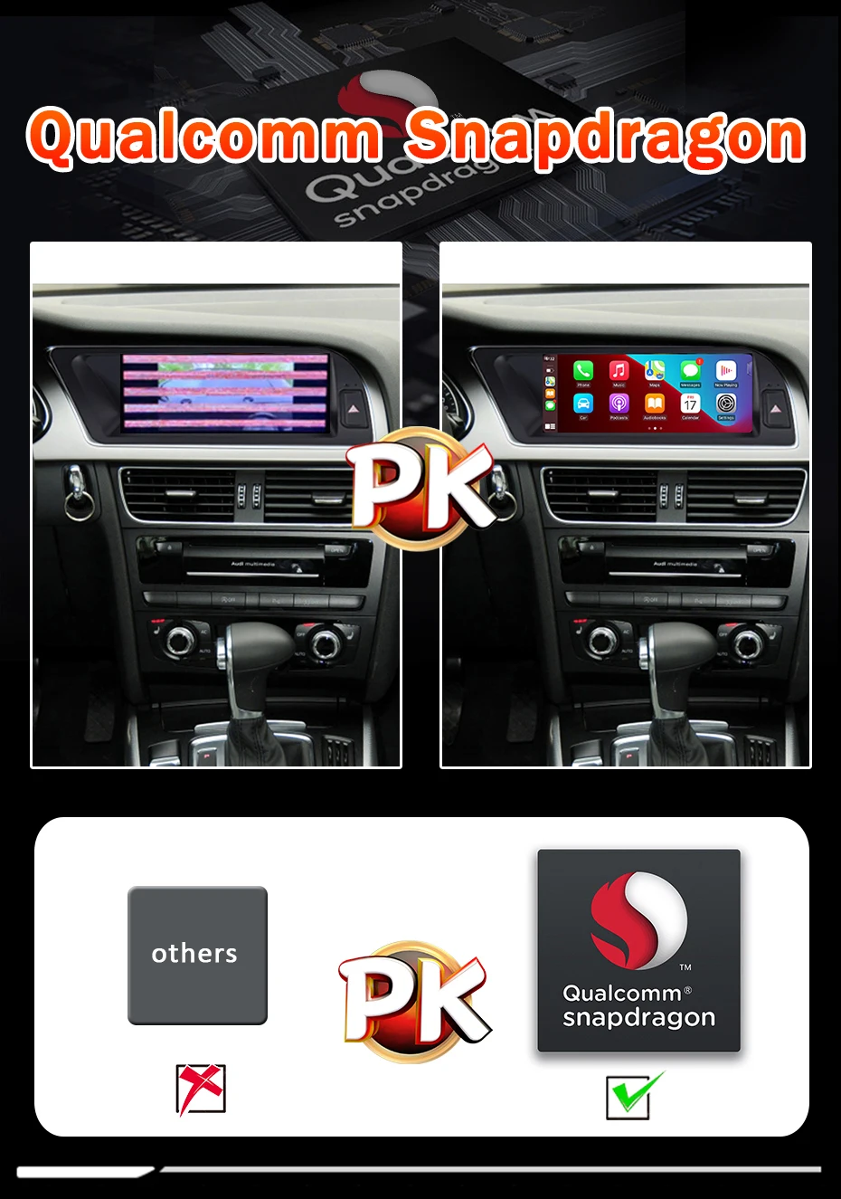 8,8'' Snapdragon 8-Kern Wireless Carplay Android 15 Auto-Radio GPS-Bildschirm für Audi A4 A4L B8 2007-2009 MMI2G Autoradio Stereo Multimedia-Player Bluetooth WIFI 4G LTE – Detail 8