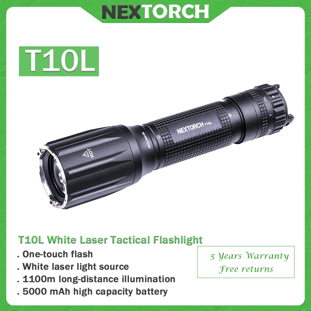 

Nextorch T10L 1100m long range lighting Tactical flashlight,high power white laser torch,usb Rechargeable,outdoor search,rescue