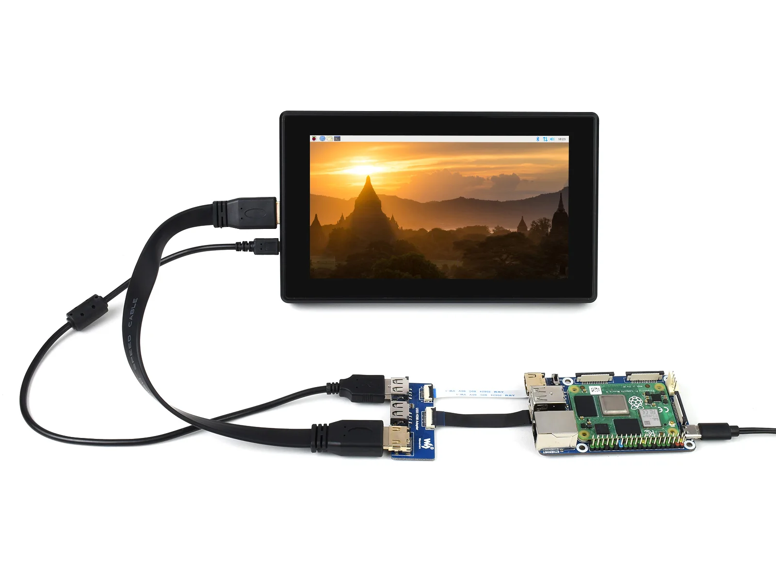 Waveshare CM4-IO-BASE-A + USB HDMI Adapter, for Raspberry Pi Compute Module 4