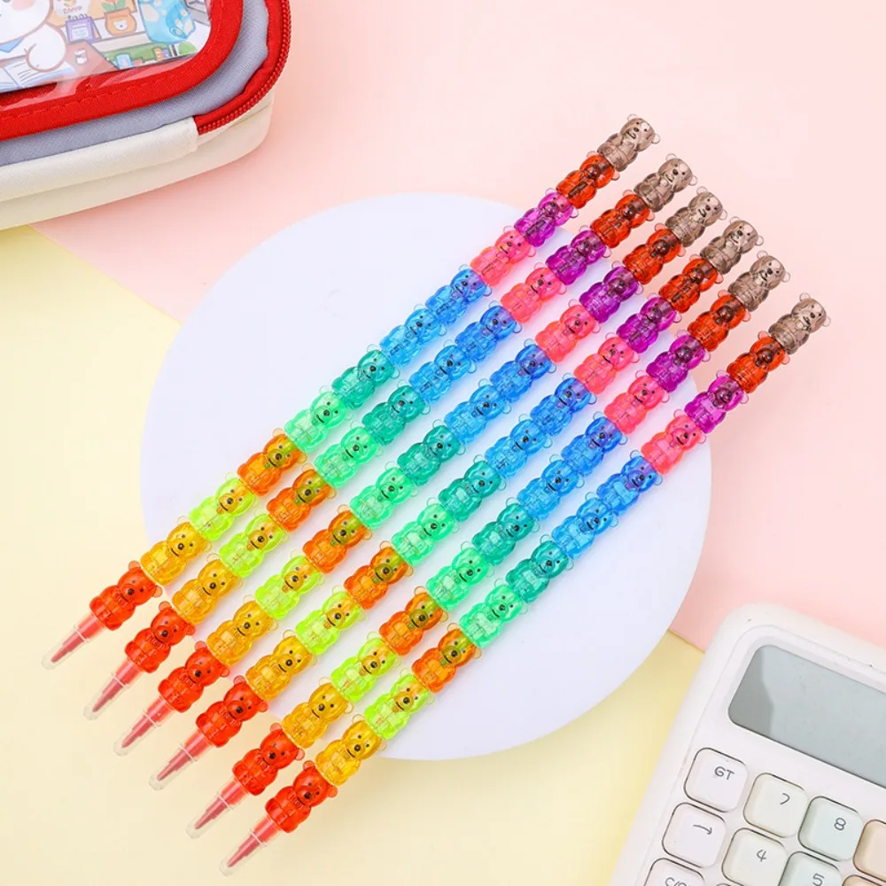 6–24 Stück Baustein-Bären-Stifte in 12 Farben für Geburtstagsfeiern, Karneval, Schulanfang, Geschenk, Schule, Kindergarten, Preis, Geschenkpaket – Detail 1