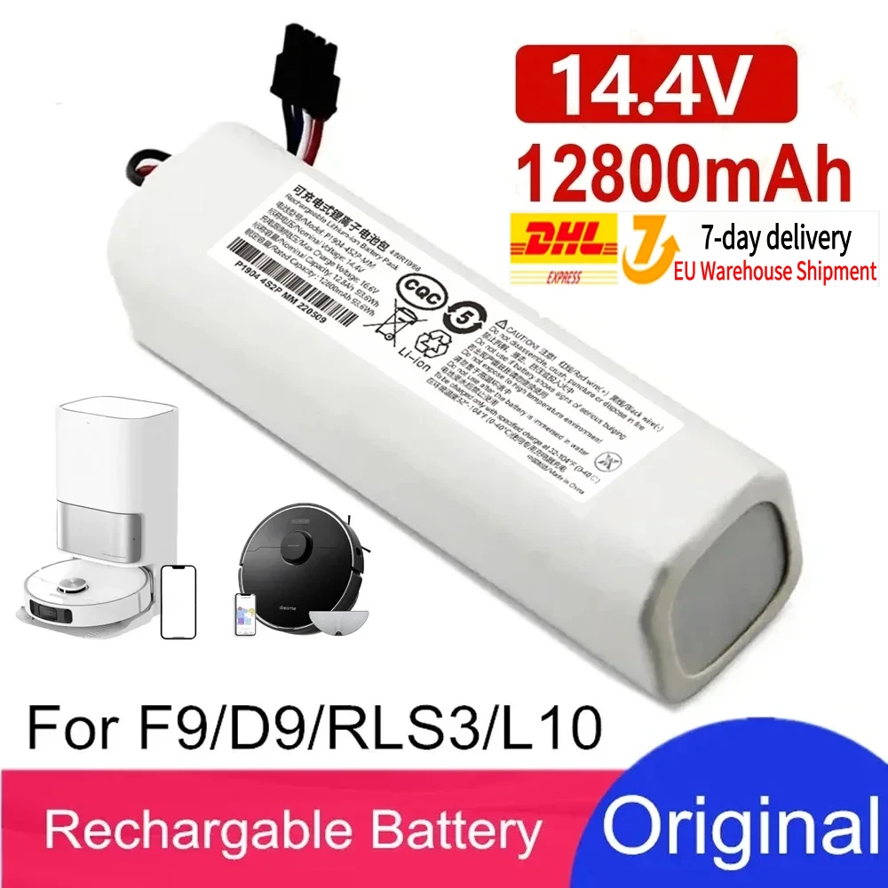 

Original 14.4V 12800mAh Robotic Vacuum Cleaner Replacement Battery For Dreame F9 D9 L10 Pro Plus RLS3 RLS5 RLS5L RLS5D Part