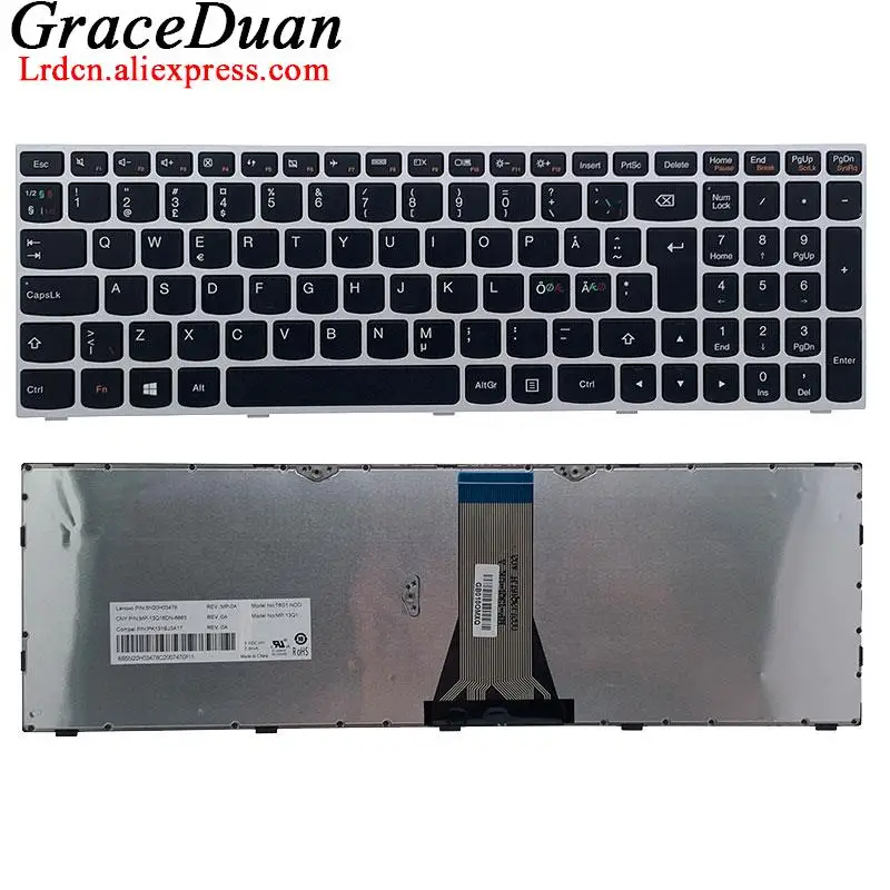 Silver Frame Keyboard for Lenovo Ideapad 300 500 15ISK 17ISK G50 G51 G70 B50 B51 B71 Z50 Z51 Z70 E50 E51 30 35 45 50 70 80 V4000