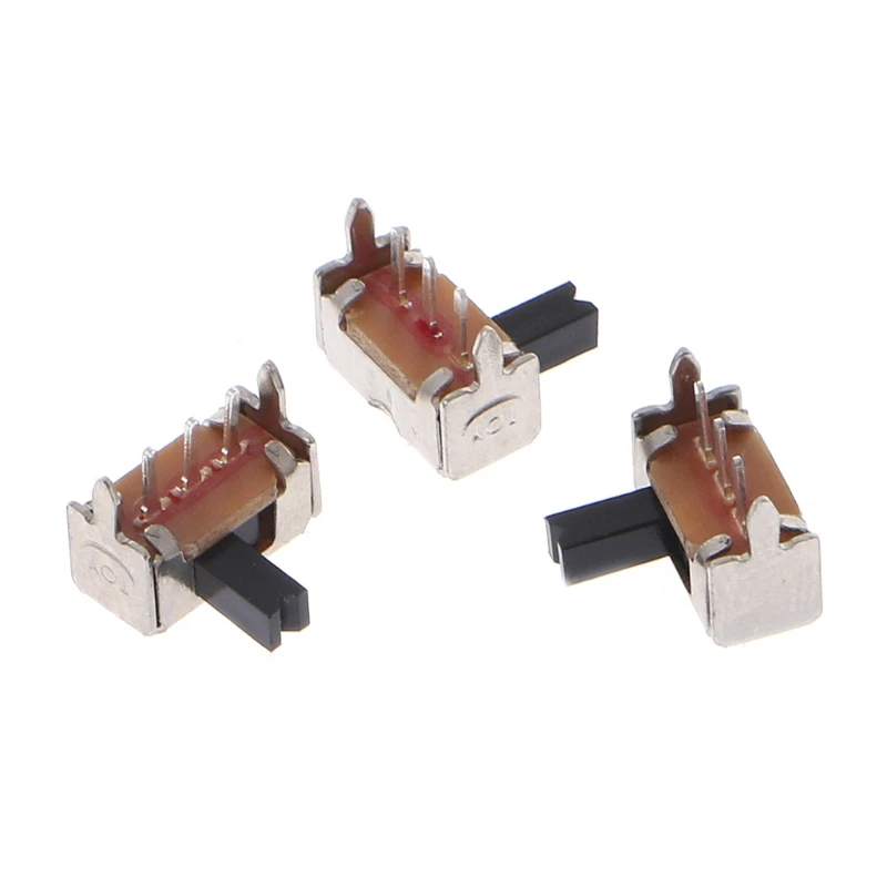 10 Pcs Toggle Vertical Slide Switch 1P2T 3 Pin 3mm Shank For PCB Mount SK12D07-V