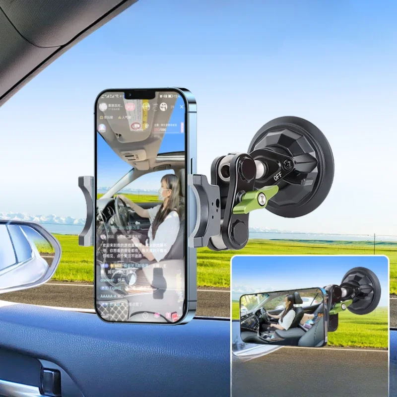 Mobile phone in car metal anti shake shooting bracket, first angle stabilizer, strong fixing suction cup for car window glass