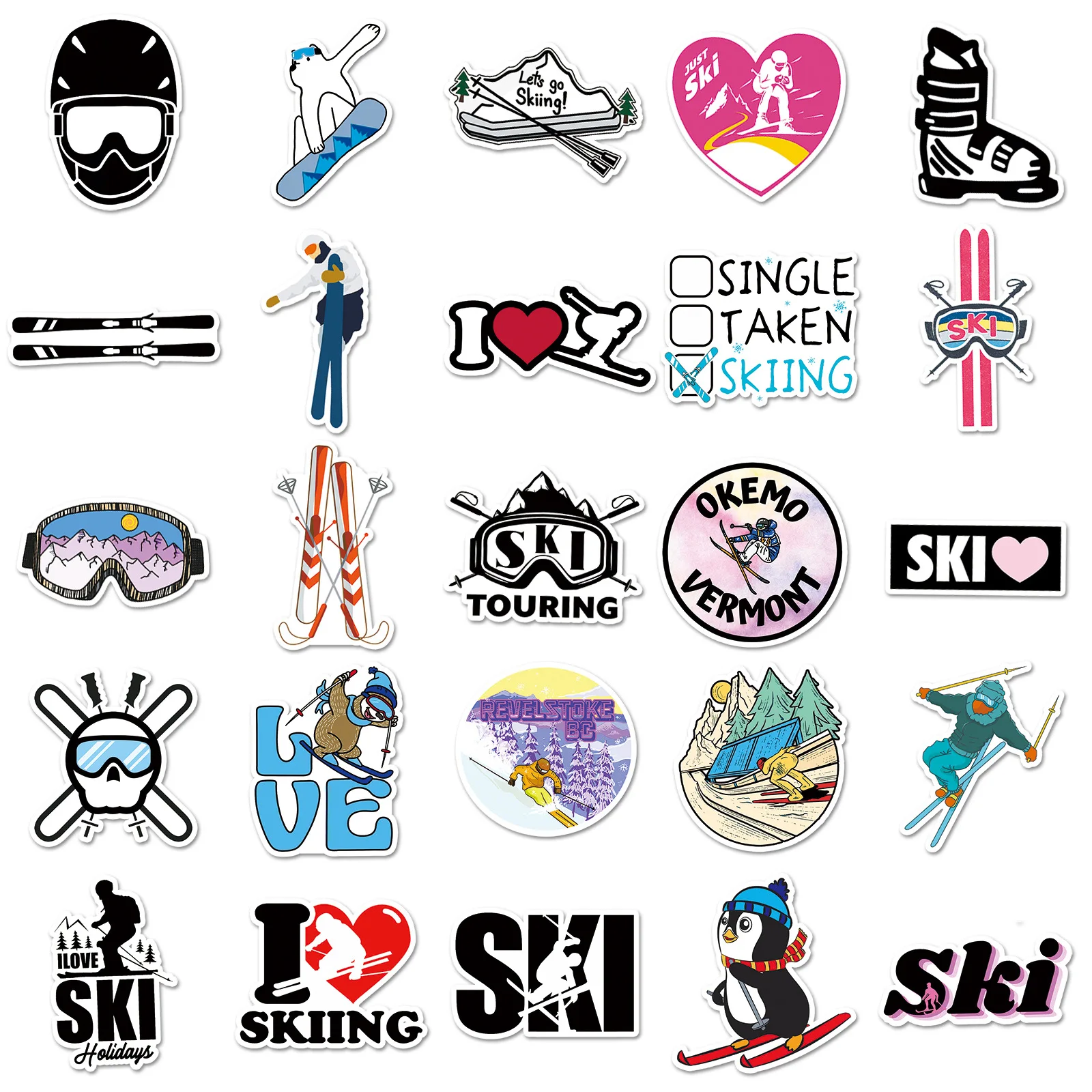 50PCS Sport Ski Aufkleber Persönlichkeit Dekoration Roller Handy Fall Wasser Tasse Fahrrad Wasserdichte Graffiti Aufkleber Spielzeug